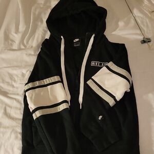 Nike Air Black and White Zip-Up Hoodie